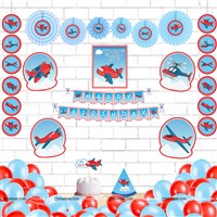 Aeroplane theme Paper Fan Party kit