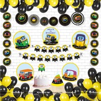 Paper Fan Decor Kits - Auto Rickshaw Birthday Party