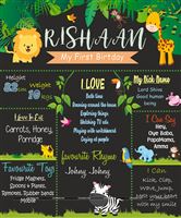 Chalkboard posters - Baby Animal Jungle birthday supplies