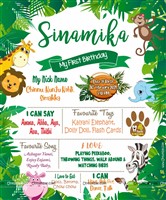 Jungle theme White Chalkboard