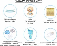 Baby Boy Welcome Home Foil Decor Kit Gold (Pack of 45 pcs)