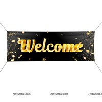 Black Welcome home Banner ( 6ft x 2 ft)