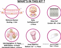 Baby Girl Welcome Home Foil Decor Kit Pink (Pack of 45 pcs)