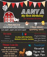 Chalkboard posters - Farm birthday party decorations | Baby Barnyard Theme 