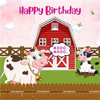 Farm Theme Backdrop in Cow Design, Pack of 1