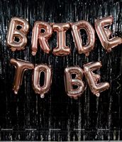 Bridal Shower Foil Balloon and Fringe Backdrop