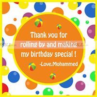Ball Party Supplies theme Thank you cards