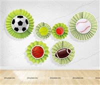 Ball theme Paper Fan Decoration