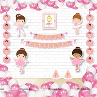 Ballerina theme Super saver birthday decoration kit (Pack of 58 pieces)