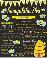 Chalkboard posters - Bumble Bee theme birthday party supplies