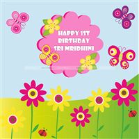 Butterfly Birthday theme Backdrop