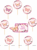 Butterfly Theme Cup Cake & Cake Toppers
