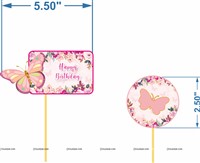 Butterfly Theme Cup Cake & Cake Toppers