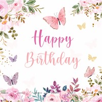 Pink Butterfly Theme Backdrop 