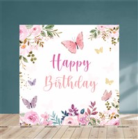 Pink Butterfly Theme Backdrop 