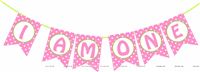 Girl 1st Birthday Banner
