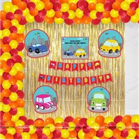 Car Theme Foil Curtain Kit (Pack of 109 pcs)
