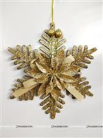 Dull Gold Christmas Snow flake dangler