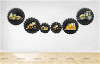 Construction Theme Paper Fan Decorations