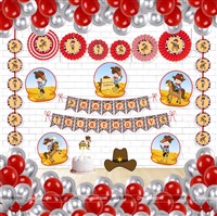 Cowboy theme Super saver birthday decoration kit (Pack of 58 pieces)