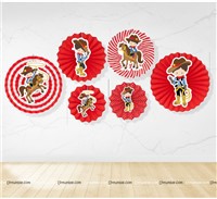 Cowboy theme Paper Fan Decoration