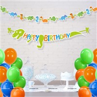 Dinosaur Birthday Letter Bunting Kit (Pack of 42 pcs)