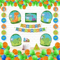 Dino theme Super saver birthday decoration kit (pack of 58 pcs)