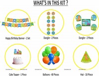 Dino theme Super saver birthday decoration kit (pack of 58 pcs)