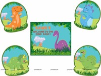 Dino theme Super saver birthday decoration kit (pack of 58 pcs)