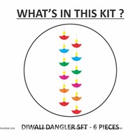 Diwali 3D Lamp danglers (Pack of 6 pcs)
