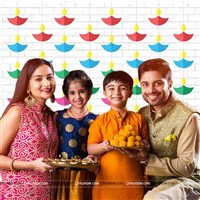 Diwali 3D Lamp danglers (Pack of 6 pcs)