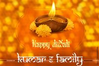 Orange Diwali tag with flowers (Pack of 24 pcs)