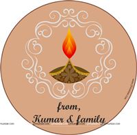 Red flame diya Diwali tag (Pack of 24 pcs)