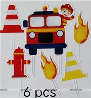 Birthday Cake Toppers - Fireman theme birthday | Firetruck party supplies | Firefighter themed decor
