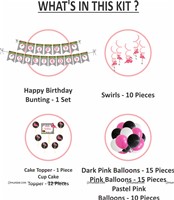 Black Flamingo Theme Swirls and Cake Toppers Kit