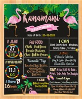 Chalkboard posters - Flamingo theme birthday party supplies & decor