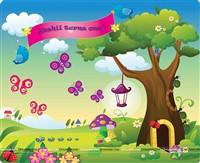 Garden scene backdrop