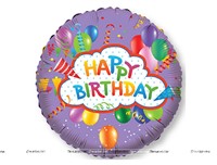 Happy Birthday round - Purple