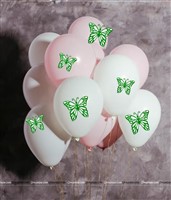 Green and White Butterfly Party Decor Stickers- 1 Set