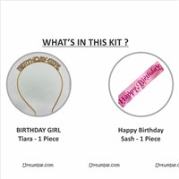 Birthday Girl Tiara and Pink Sash Set 