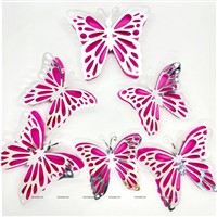 Silver and Pink Butterfly Party Decor Stickers- 1 Set