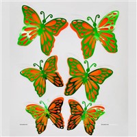 Green & Orange Butterfly Decor Stickers- 1 Set