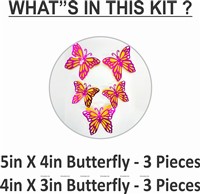 Purple & Yellow Butterfly Decor Stickers- 1 Set