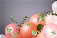 Gold & Lightblue Butterfly Decor Stickers- 1 Set