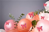 Purple & Yellow Butterfly Decor Stickers- 1 Set