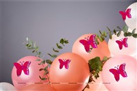 Purple and Red Butterfly Party Decor Stickers- 1 Set