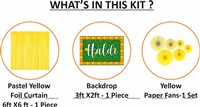 Haldi Foil Kit with Backdrop and Paper Fans
