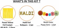Haldi Foil Balloon and Paper Fan Curtain Kit