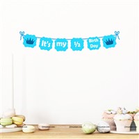 Blue Half Birthday Bunting for Boys