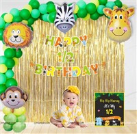 Jungle Theme Half Birthday Kit (Pack of 108 pcs)